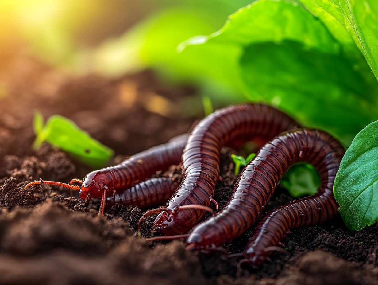 Illustration of earthworms improving soil health