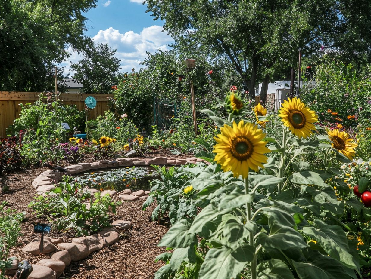 A permaculture garden design showcasing various plant species in harmony.