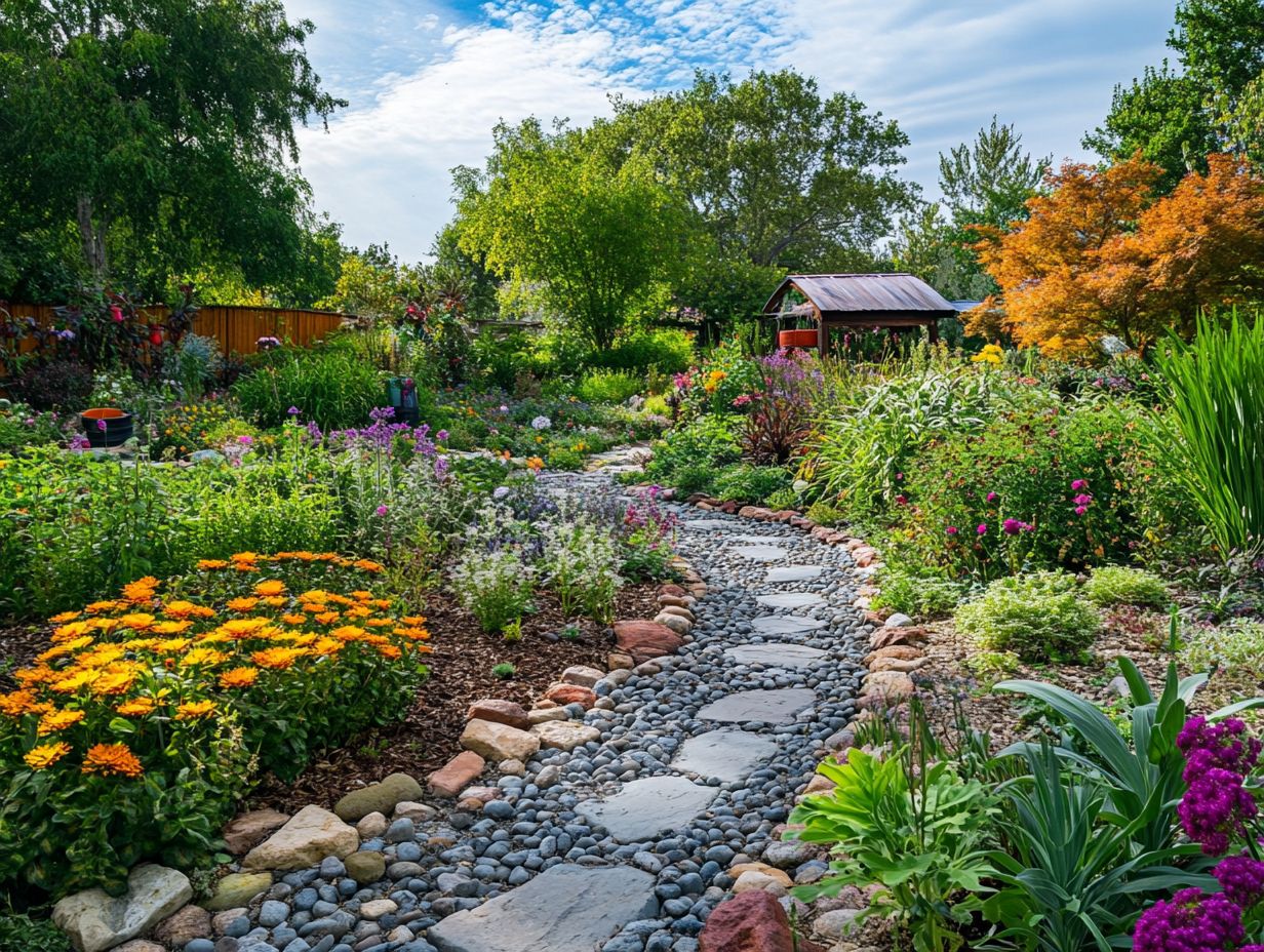 Illustration of water runoff management in gardens