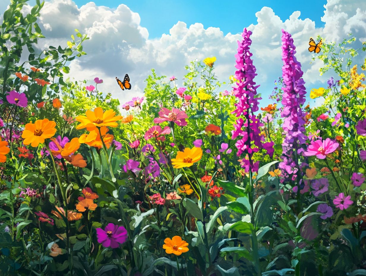 Vibrant Bee Balm flowers in a permaculture garden