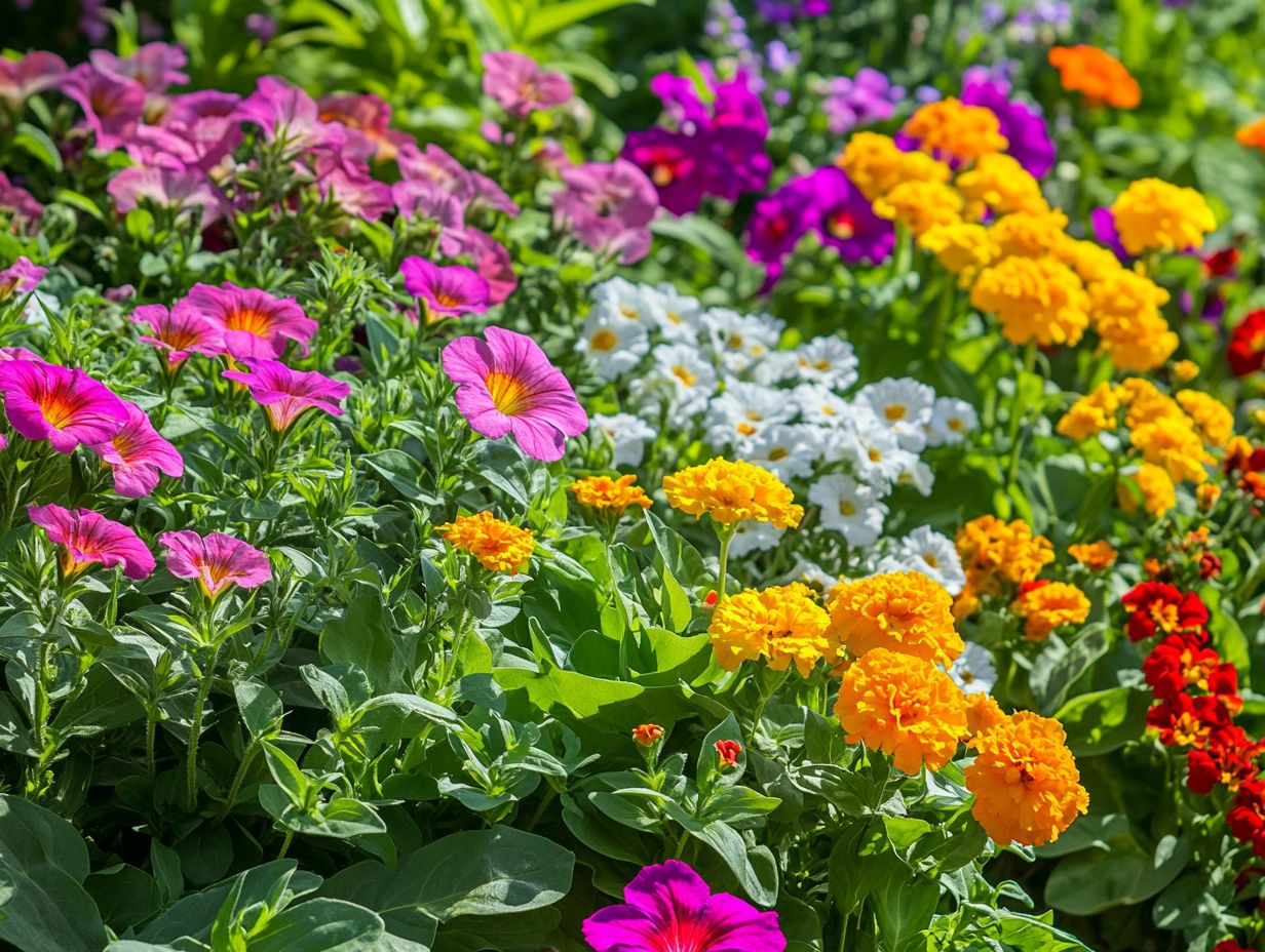 A vibrant display of annual and perennial flowers