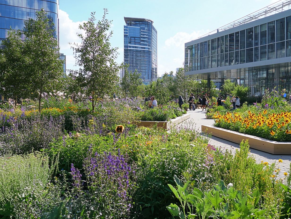 Colored image of various medicinal plants for urban landscapes