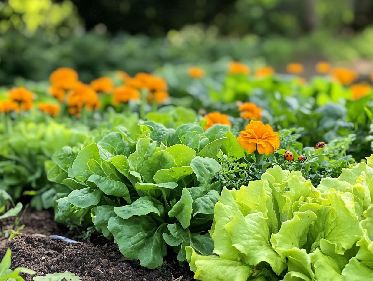 An assortment of vegetables and fruits beneficial for repelling aphids