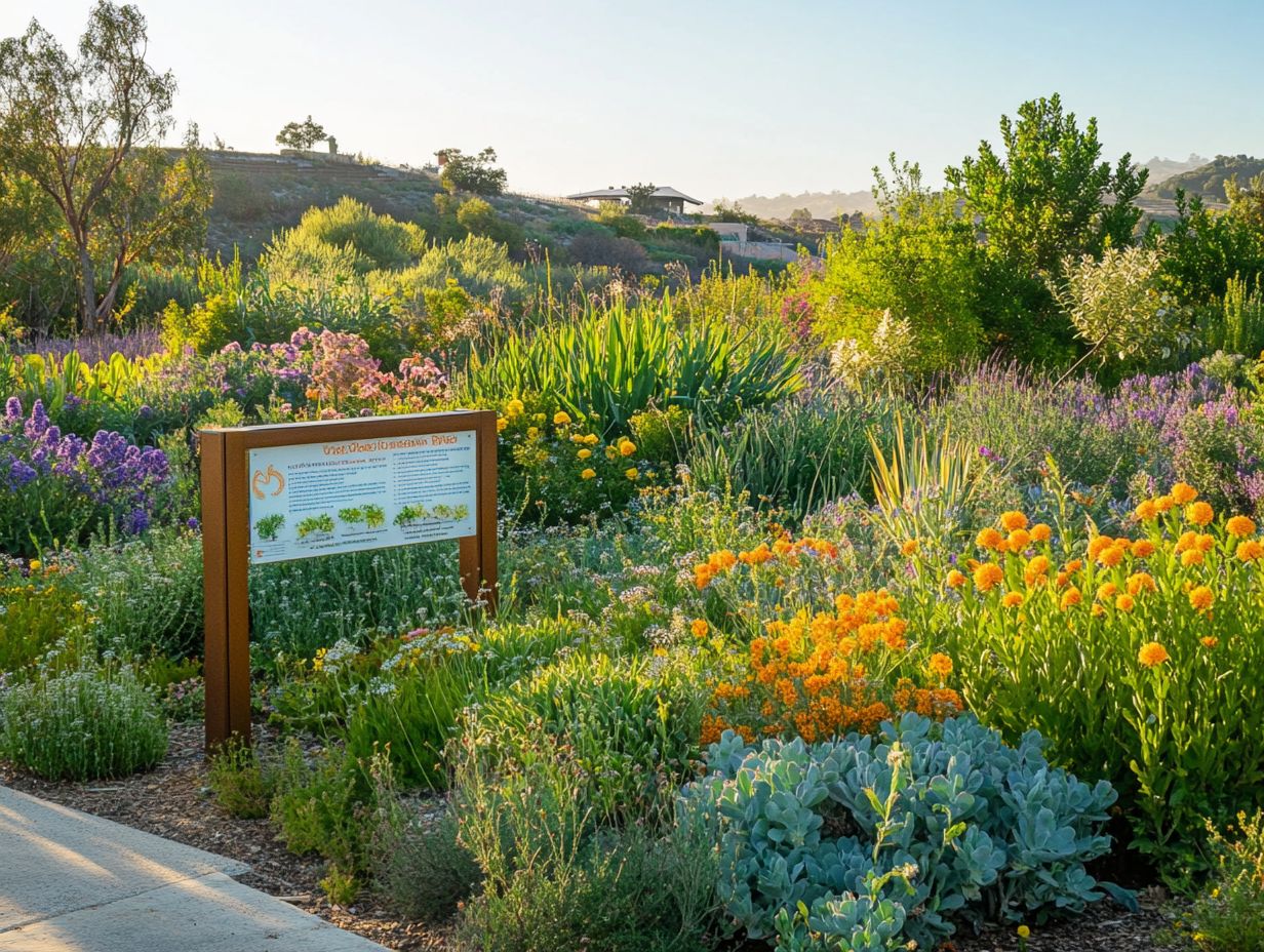 A colorful native plant garden promoting water conservation