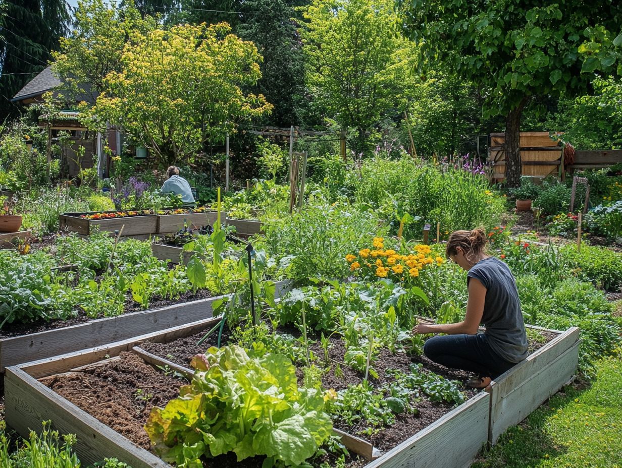 Illustration of strategies for overcoming challenges in permaculture gardening