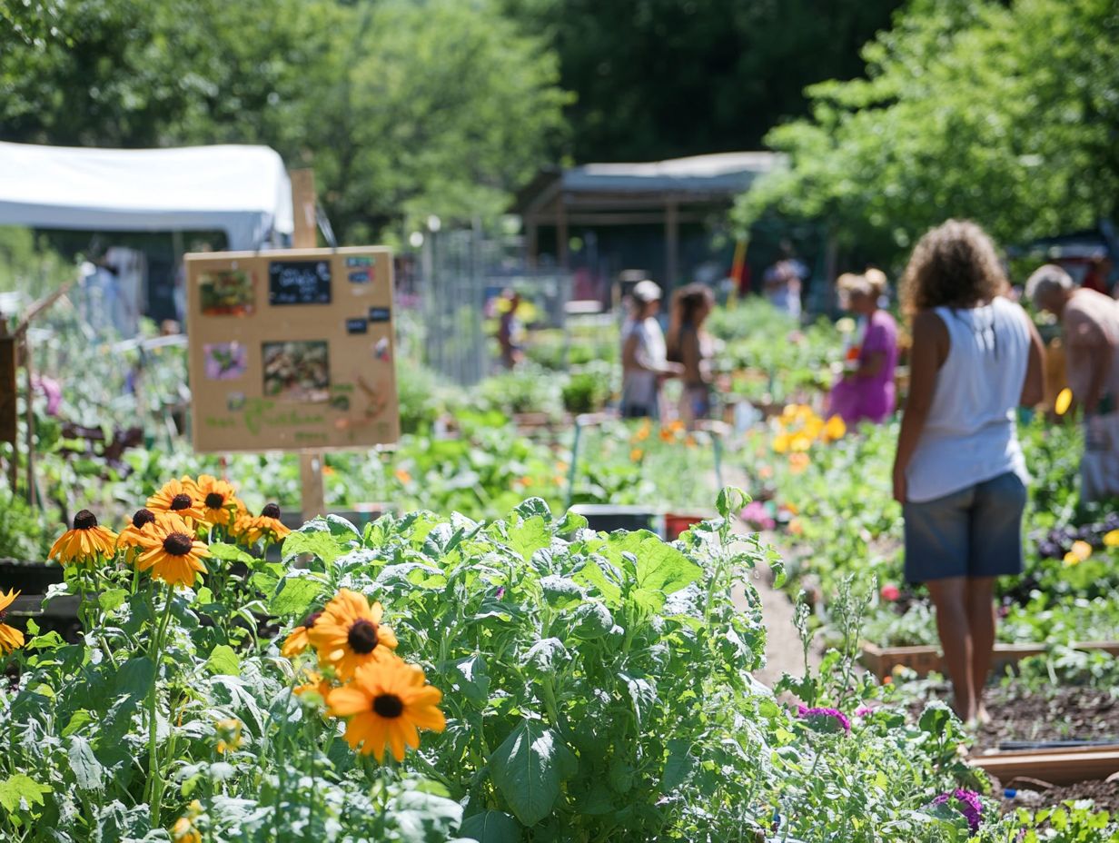 Variety of resources available at a community garden