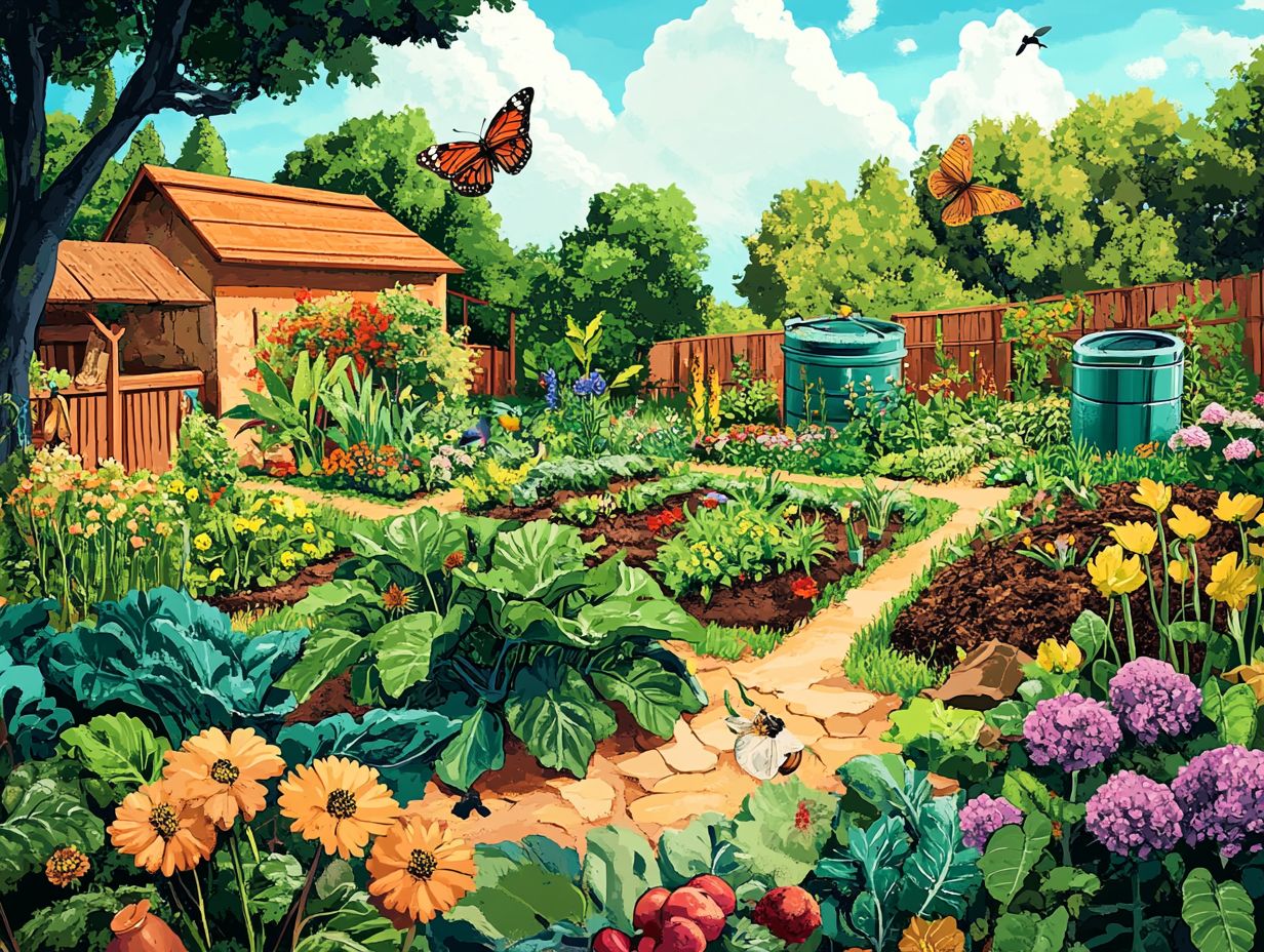 A vibrant permaculture garden showcasing biodiversity.